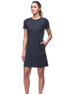 Black Short-Sleeve Women’s Dress - Minimal Tee Dress